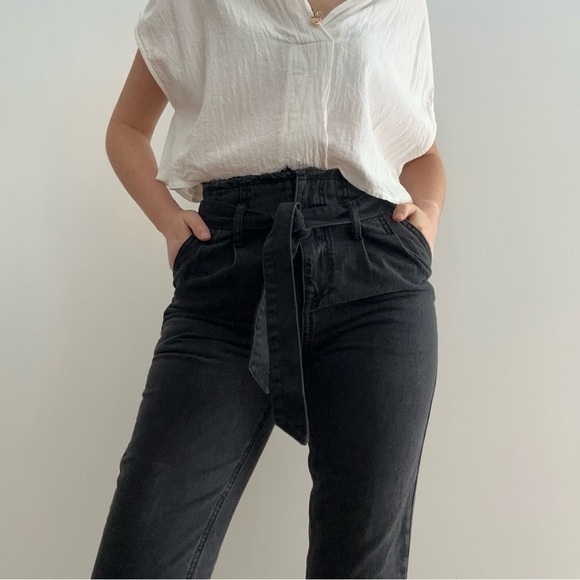 DANCE & MARVEL WASHED BLACK PAPERBAG JEANS - S - Picture 3 of 13